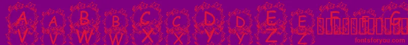フォントJennaSKitties – 紫の背景に赤い文字