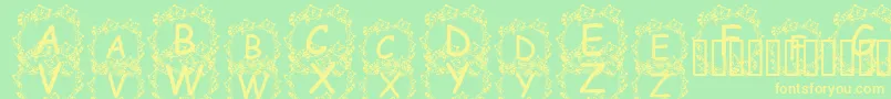 JennaSKitties Font – Yellow Fonts on Green Background