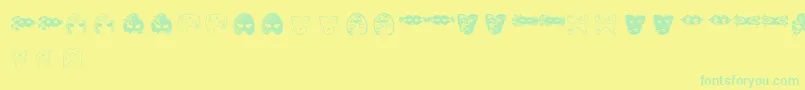 MascarasDeVeneza Font – Green Fonts on Yellow Background