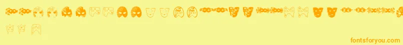 MascarasDeVeneza Font – Orange Fonts on Yellow Background