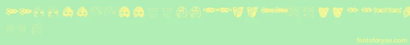 MascarasDeVeneza Font – Yellow Fonts on Green Background