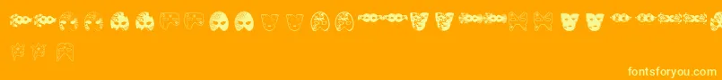 MascarasDeVeneza Font – Yellow Fonts on Orange Background