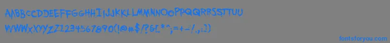 フォントYoumurdererbbReg – 灰色の背景に青い文字