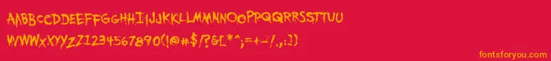 YoumurdererbbReg Font – Orange Fonts on Red Background