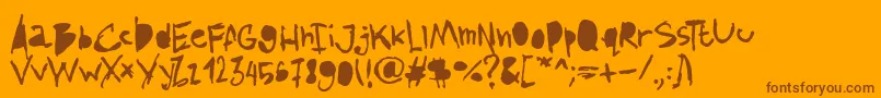 AmazhandFirstAlt Font – Brown Fonts on Orange Background