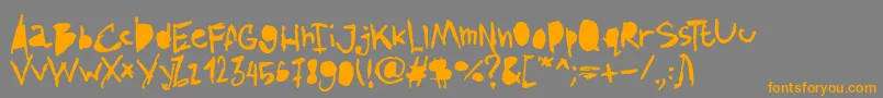 AmazhandFirstAlt Font – Orange Fonts on Gray Background