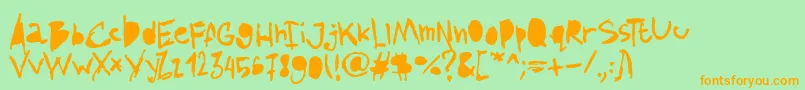 AmazhandFirstAlt Font – Orange Fonts on Green Background