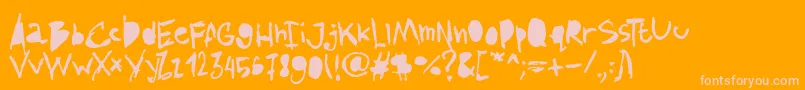 AmazhandFirstAlt Font – Pink Fonts on Orange Background