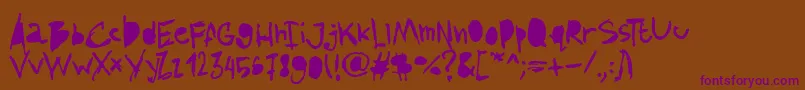 AmazhandFirstAlt Font – Purple Fonts on Brown Background