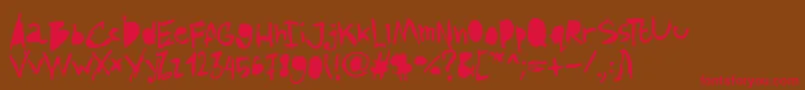 AmazhandFirstAlt Font – Red Fonts on Brown Background