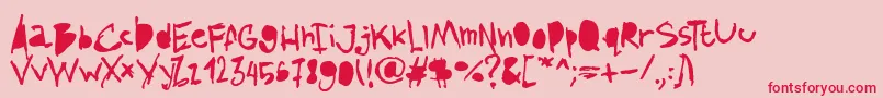 AmazhandFirstAlt Font – Red Fonts on Pink Background