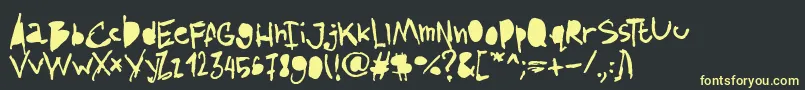 AmazhandFirstAlt-Schriftart – Gelbe Schriften auf schwarzem Hintergrund