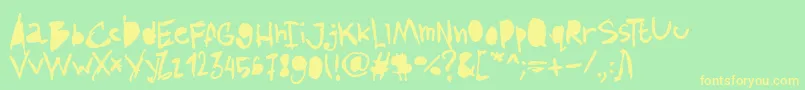 AmazhandFirstAlt Font – Yellow Fonts on Green Background