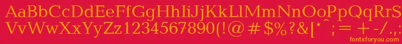 フォントBaltipla – 赤い背景にオレンジの文字