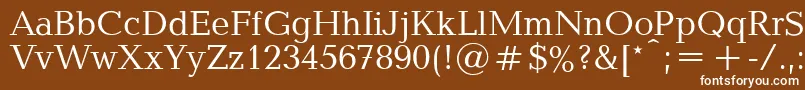 Baltipla-fontti – valkoiset fontit ruskealla taustalla