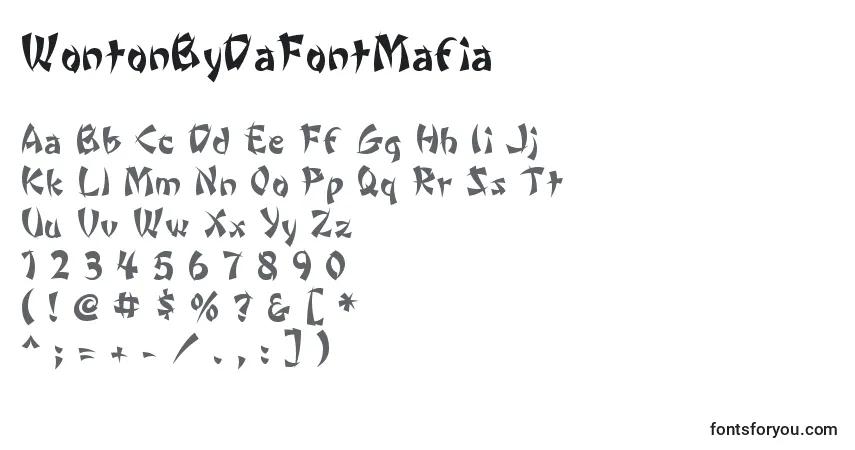 Schriftart WontonByDaFontMafia – Alphabet, Zahlen, spezielle Symbole