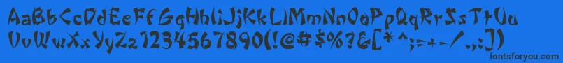 WontonByDaFontMafia Font – Black Fonts on Blue Background