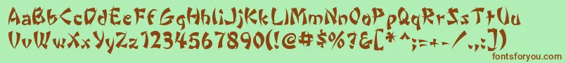 WontonByDaFontMafia Font – Brown Fonts on Green Background