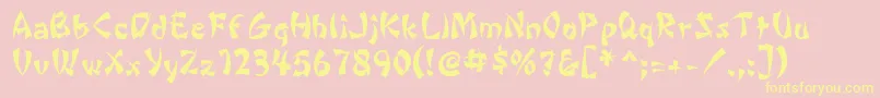 WontonByDaFontMafia Font – Yellow Fonts on Pink Background