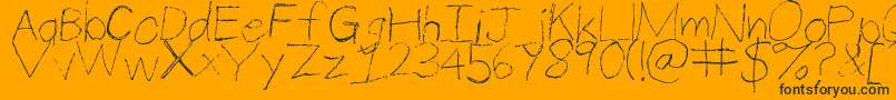 ThinPencilHandwriting-Schriftart – Schwarze Schriften auf orangefarbenem Hintergrund