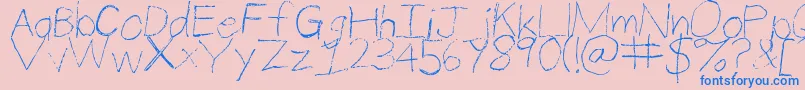 ThinPencilHandwriting Font – Blue Fonts on Pink Background