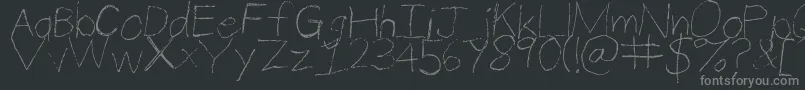 ThinPencilHandwriting-fontti – harmaat kirjasimet mustalla taustalla