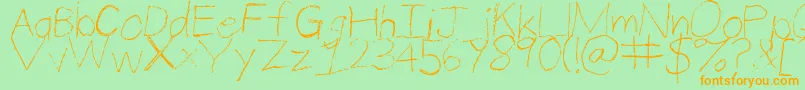 ThinPencilHandwriting-Schriftart – Orangefarbene Schriften auf grünem Hintergrund