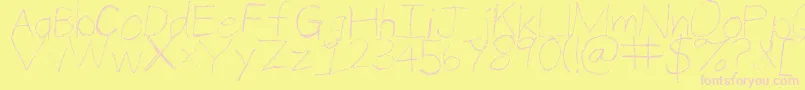 fuente ThinPencilHandwriting – Fuentes Rosadas Sobre Fondo Amarillo