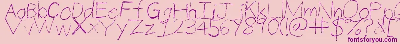 ThinPencilHandwriting-Schriftart – Violette Schriften auf rosa Hintergrund