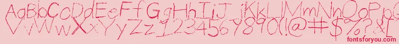 ThinPencilHandwriting-Schriftart – Rote Schriften auf rosa Hintergrund