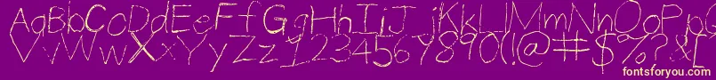 Fonte ThinPencilHandwriting – fontes amarelas em um fundo roxo