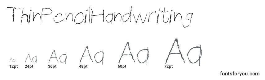 Größen der Schriftart ThinPencilHandwriting (80754)