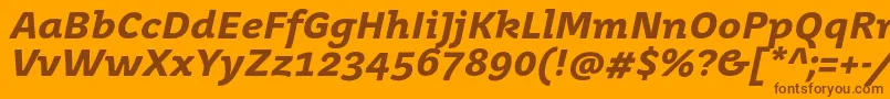 JuvenistextBolditalic Font – Brown Fonts on Orange Background