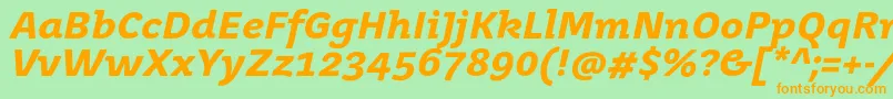 JuvenistextBolditalic Font – Orange Fonts on Green Background