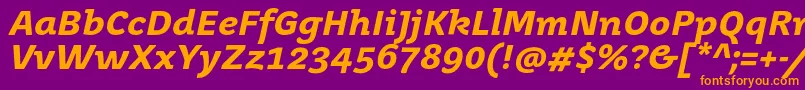 JuvenistextBolditalic Font – Orange Fonts on Purple Background