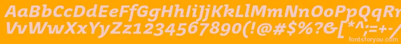 JuvenistextBolditalic Font – Pink Fonts on Orange Background