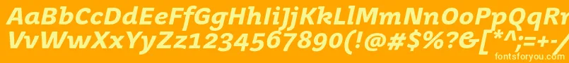 JuvenistextBolditalic Font – Yellow Fonts on Orange Background