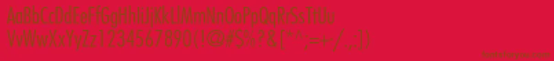 KudosLightCondensedSsiLightCondensed Font – Brown Fonts on Red Background