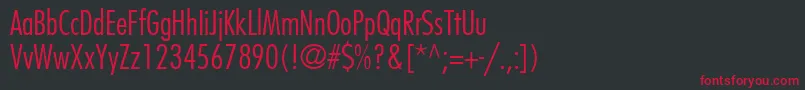 KudosLightCondensedSsiLightCondensed Font – Red Fonts on Black Background