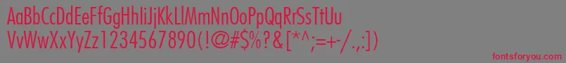 Шрифт KudosLightCondensedSsiLightCondensed – красные шрифты на сером фоне