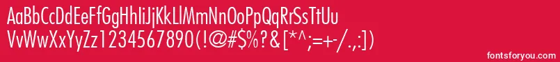 Czcionka KudosLightCondensedSsiLightCondensed – białe czcionki na czerwonym tle