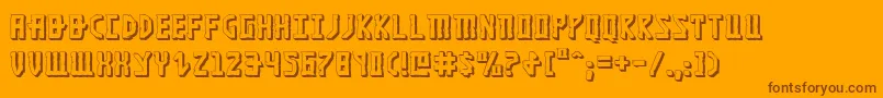 Khazad3D-fontti – ruskeat fontit oranssilla taustalla