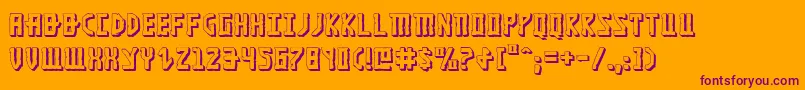 Khazad3D Font – Purple Fonts on Orange Background