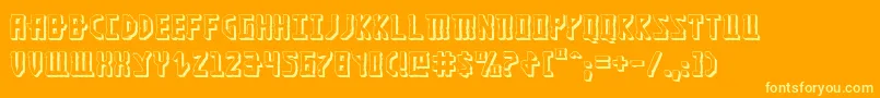 Fonte Khazad3D – fontes amarelas em um fundo laranja