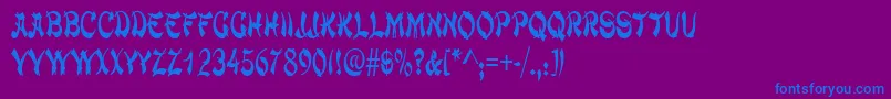 ChowmeinnarrowRegular Font – Blue Fonts on Purple Background