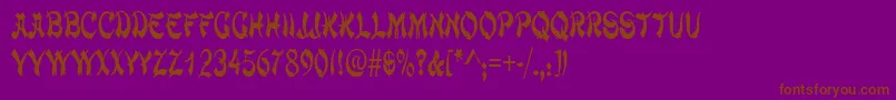 ChowmeinnarrowRegular Font – Brown Fonts on Purple Background