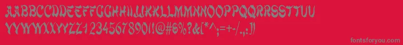 Czcionka ChowmeinnarrowRegular – szare czcionki na czerwonym tle