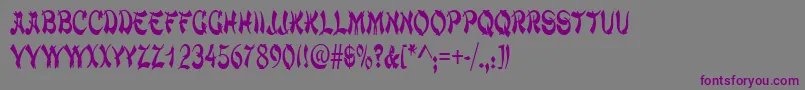ChowmeinnarrowRegular-Schriftart – Violette Schriften auf grauem Hintergrund