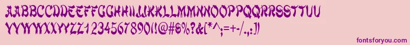 ChowmeinnarrowRegular Font – Purple Fonts on Pink Background