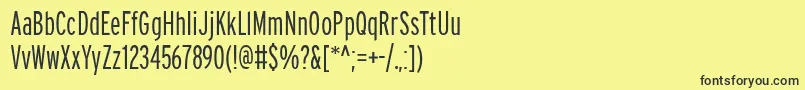 PftransitcompressedLight Font – Black Fonts on Yellow Background